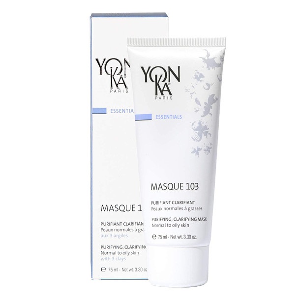 Yon-Ka Masque 103 (75ml) Detoxifying Clay Face Mask, Clarify Skin and Tighten Pores with Botanical Essential Oils and Triple Clay Blend, Oily and Acne Prone Skin, Paraben-Free