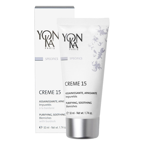Yon-Ka Specifics Creme 15 (50ml) Acne Treatment Cream to Purify and Balance Blemish Prone Skin, Soothe Irritation with Chamomile, Paraben-Free