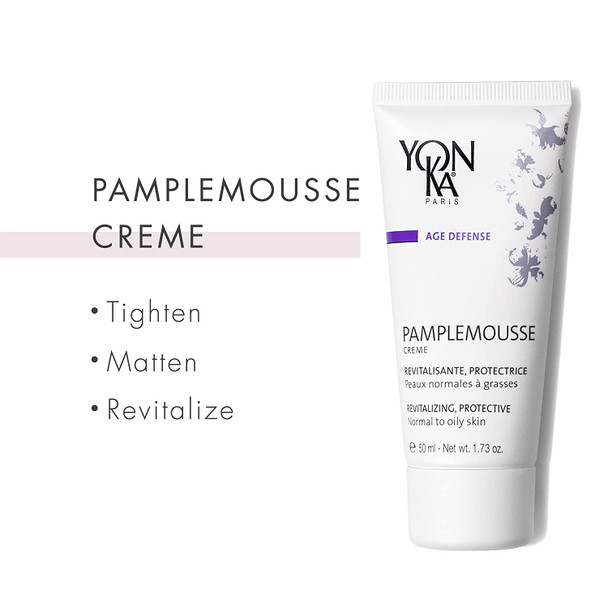 Yon-Ka Pamplemousse PNG Face Cream (Normal & Oily Skin, 50ml) Daily Hydrating Face Moisturizer for Oily Skin, Lightweight lotion with Vitamin C and Essential Oils, Tighten Pores and Mattify Skin, Paraben-Free