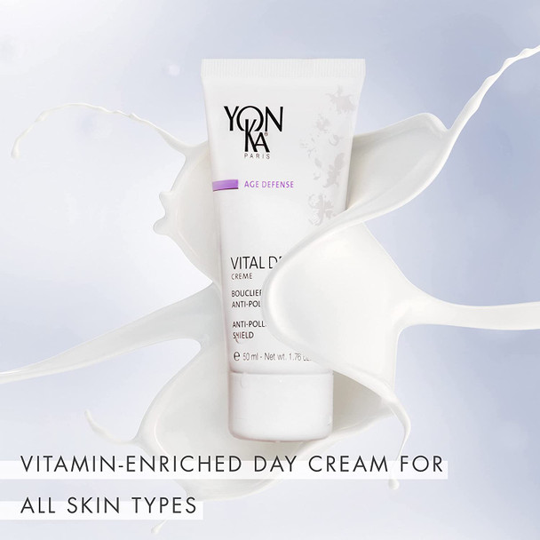 Yon-Ka Vital Defense Day Cream (50ml) Daily Facial Moisturizer and Hydrating Anti-Pollution Creme, Dermatologist Tested Professional Skincare, Paraben-Free