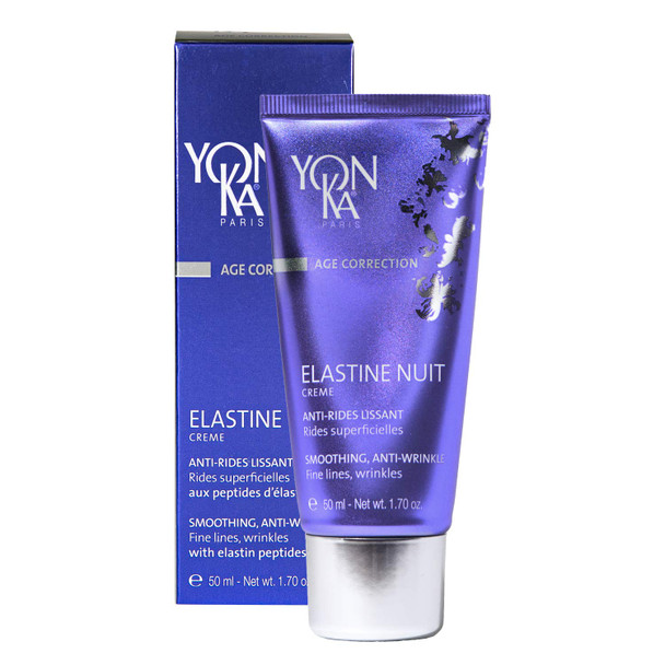 Yon-Ka Elastine Nuit Anti-Wrinkle Night Cream (50ml) Anti Aging Facial Moisturizer and Eye Cream, Soften Fine Lines and Wrinkles with Vitamin C and Elastin Peptides, Paraben-Free