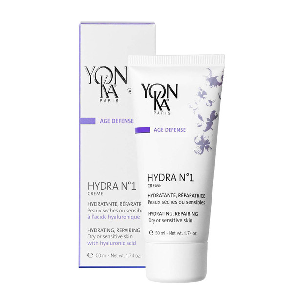 Yon-Ka Hydra No. 1 Creme (50ml) Anti-Aging Face Moisturizer, Hydrate Dry Skin with Hyaluronic Acid and Vitamin C, Rich Daily Cream to Restore Youthful Radiance, Paraben-Free