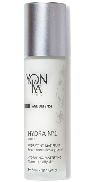 Yon-Ka Hydra No.1 Fluide (50ml) Age Defense Skin Care, Lightweight Mattifying Moisturizer with Hyaluronic Acid and Silica, Normal and Oily Skin, Paraben-Free