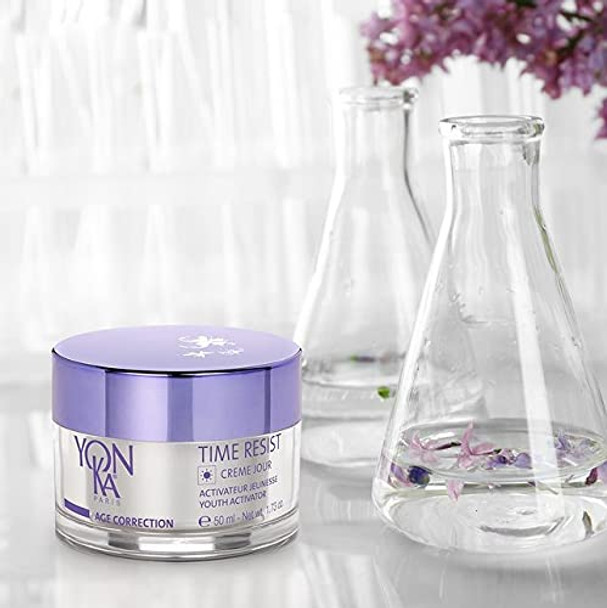 Yon-Ka Time Resist Jour (50ml) Anti-Aging Day Cream with Youth Activating Complex and Hyaluronic Acid, Firming Anti-Wrinkle Moisturizer for Face and Neck, Paraben-Free