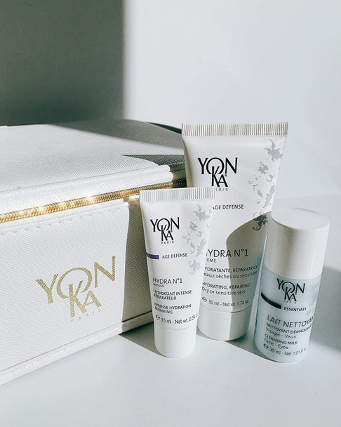 Yon-Ka Lait Nettoyant Travel Size Cleanser and Lotion PS Travel Size Toner Set, Gentle Milk Cleanser & Makeup Remover, Toner for Dry or Sensitive Skin