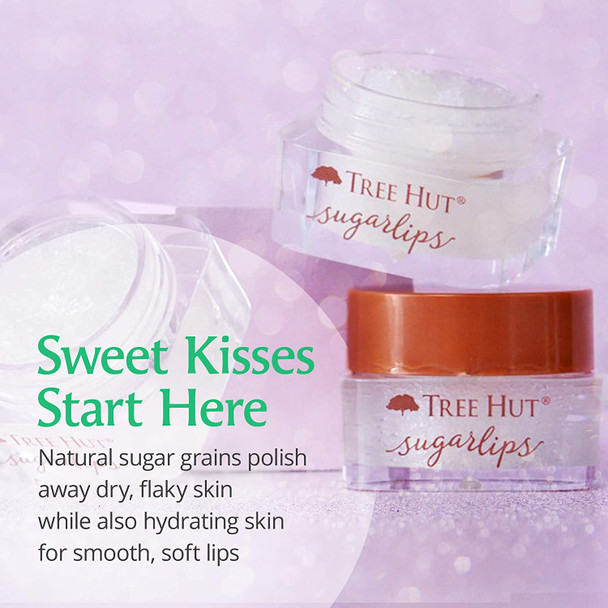 Tree Hut Sugarlips Sugar Lip Scrub, Sweet Mint, 0.34oz Jar, Shea Butter and Raw Sugar Scrub Ultra-Hydrating Lip Exfoliator, Lip Care