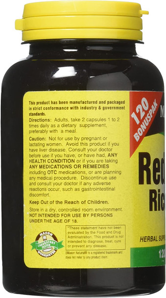 Mason Natural Red Yeast Rice 1200 120 Caps Mason Natural Red Yeast Rice 1200 120 Caps