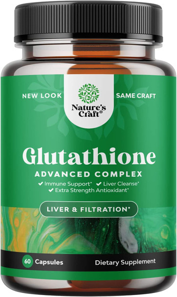 Glutathione Amino Acid Nutritional Supplement - Pure Glutathione Supplements for Liver Support - L Glutathione Pills with Glutamic Acid and Milk Thistle Seed Extract for Anti Aging and Immune Support