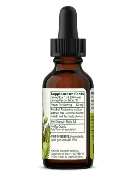 Banyan Botanicals Organic Triphala Liquid Extract - 1 fl. oz (30 ml)