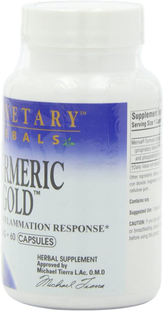 Planetary Herbals Turmeric Gold 500mg, for Healthy Inflammation Response, 60 Capsules