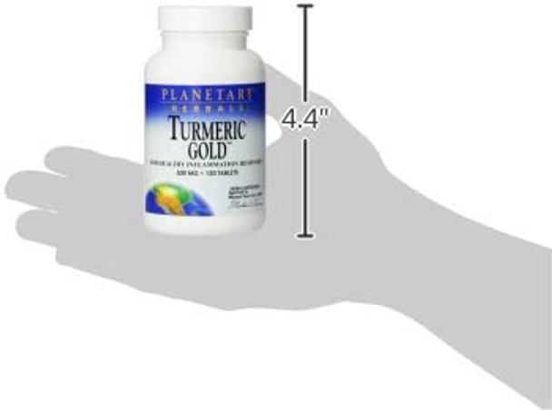 Planetary Herbals Turmeric Gold 500mg, for Healthy Inflammation Response, 120 Tablets