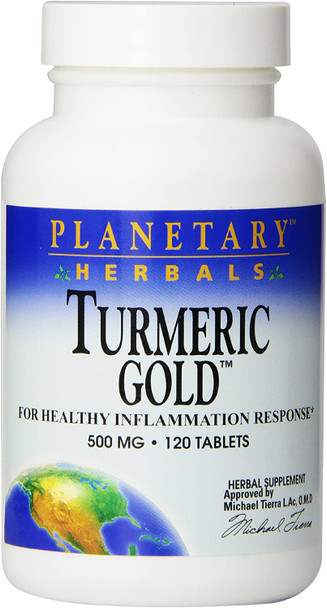 Planetary Herbals Turmeric Gold 500mg, for Healthy Inflammation Response, 120 Tablets