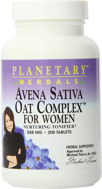 Planetary Herbals Avena Sativa Oat Complex for Women Tablets, 200 Count