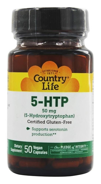 Country Life - 5-HTP L-Tryptophan 50 mg - 50 Capsules