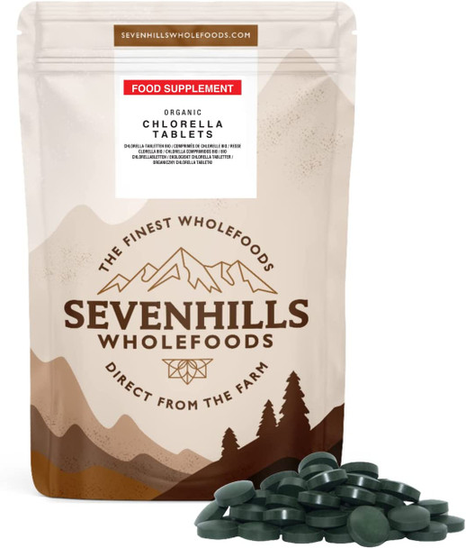 Sevenhills Wholefoods Organic Chlorella Broken Cell Wall 500mg Tablets Pack of 2000, 1kg