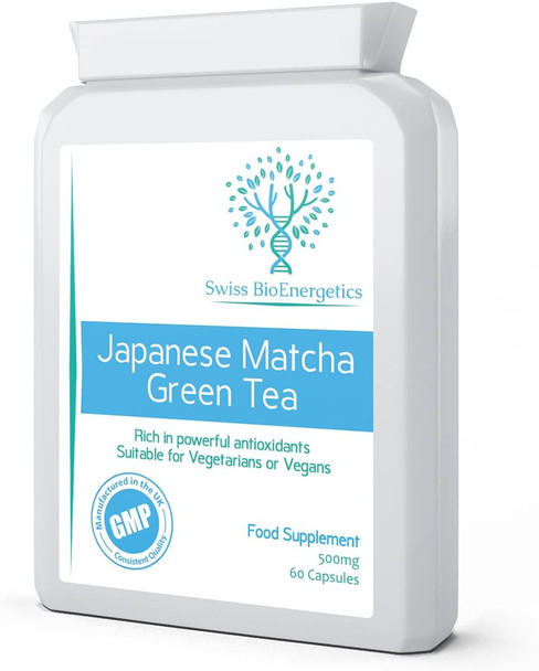 Japanese Matcha Green Tea 500mg 60 Capsules - Rich Source of Chlorophyll