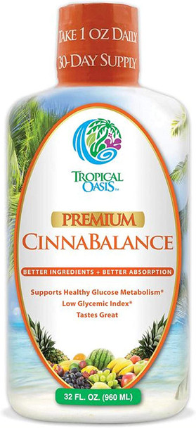 Cinnabalance  Liquid Cinnamon Supplement w/ Cinnamon Bark, Aloe Vera, Ginger Root, Green Tea & Antioxidants - Promotes healthy blood sugar support & glucose levels - 32 oz, 32 servings
