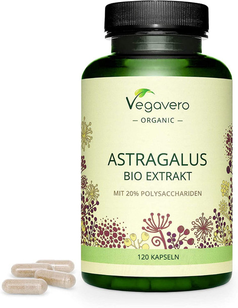 Astragalus 11250mg Vegavero® | 100% Organic | Root Extract (15:1) | NO Additives | 120 Vegan Capsules