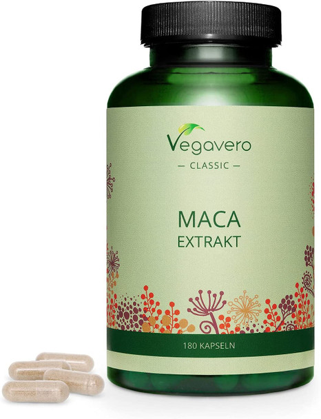 Maca Root Vegavero® | 4200 mg Peruvian Maca Extract | NO Additives | 180 Vegan Capsules