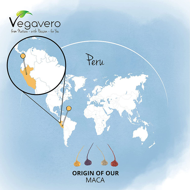 Maca Root Vegavero® | 4200 mg Peruvian Maca Extract | NO Additives | 180 Vegan Capsules