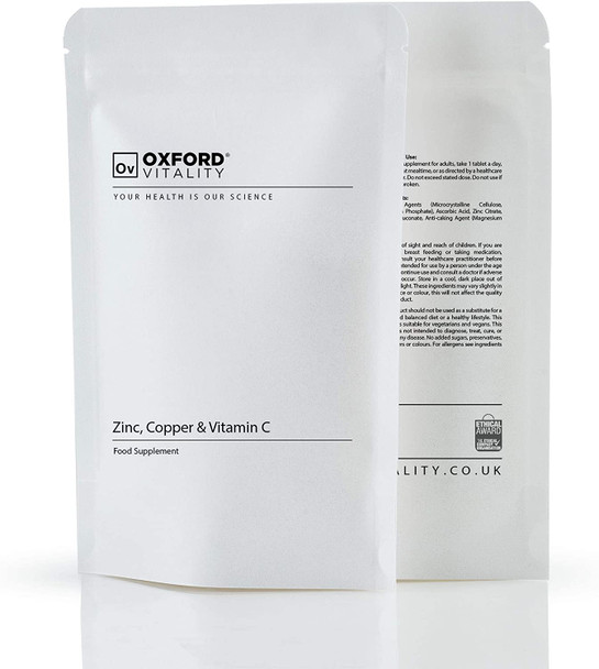 Zinc, Copper & Vitamin C Tablets | General Health & Hair, Skin and Nails | Oxford Vitality