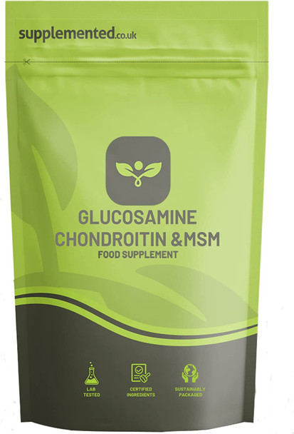 Glucosamine, Chondroitin Vitamin C & MSM 180 Tablets Healthy Joint Supplement. UK Made. Pharmaceutical Grade