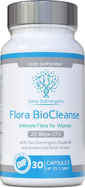 Flora BioCleanse 20 Billion CFU Daily dose - High Strength Saccharomyces Boulardii and Proven biocultures Including World-Renowned Combination of Lactobacillus rhamnosus & Lactobacillus reuteri