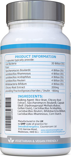 Flora BioCleanse 20 Billion CFU Daily dose - High Strength Saccharomyces Boulardii and Proven biocultures Including World-Renowned Combination of Lactobacillus rhamnosus & Lactobacillus reuteri