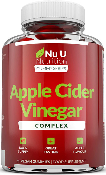 Apple Cider Vinegar Complex - 90 Vegan Gummies - High Strength 1000mg per Serving ACV Gummies with the Mother - 45 Day Supply - Supports Digestive Health & Immune System