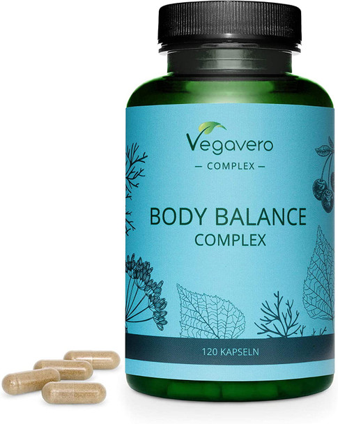 Body Balance Complex Vegavero® | No Additives | with Nettle, Fennel Seeds, Birch Leaves, Chestnut Leaves & Wild Cherry Stems | 120 Capsules | 100% Vegan