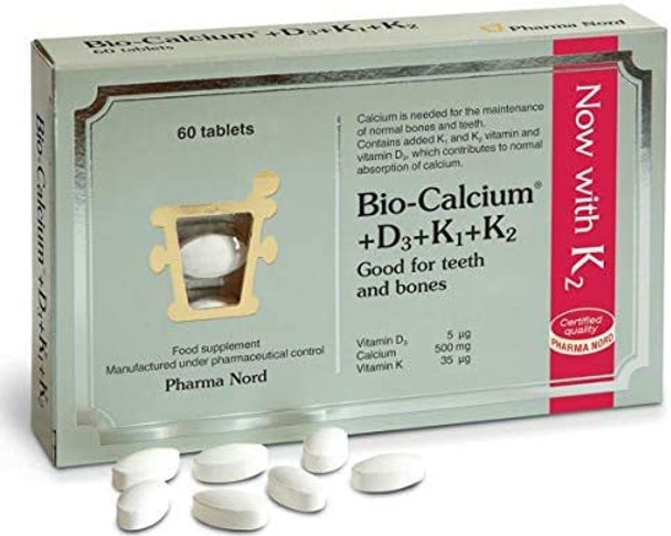 Pharma Nord Bio-Calcium + D3 + K1 + K2 60 Tablets (Pack of 2)