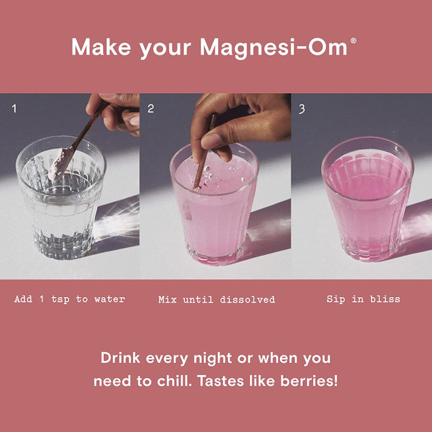 Magnesi-Om by Moon Juice | Magnesium Powder Supplement for Natural Calm, Sleep & Regularity | Magnesium Acetyl Taurinate, Magnesium Gluconate, Magnesium Citrate, L-Theanine | Sugar Free Berry Flavor