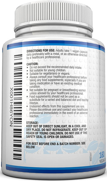 NAC Supplement 600mg - 180 Vegan Capsules, 6 Months Supply - N-Acetyl-Cysteine Amino Acid - High Bioavailability - Providing Non Toxic Stable Form of L-Cysteine - UK Manufactured to GMP Standards