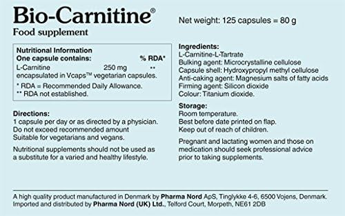 Pharma Nord Bio-Carnitine 250Mg 125 Capsules