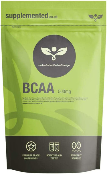 BCAA - Branch Chain Amino Acids 500mg 90 Capsules - Muscle Building and Strength gain Supplement UK Made. Pharmaceutical Grade