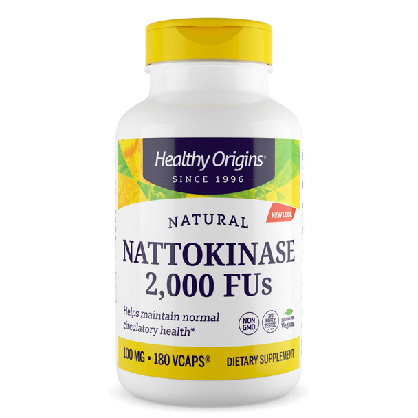 Healthy Origins Nattokinase 2, 000 FU's Multi Vitamins, 100 Mg, 180 count, Pack of 1