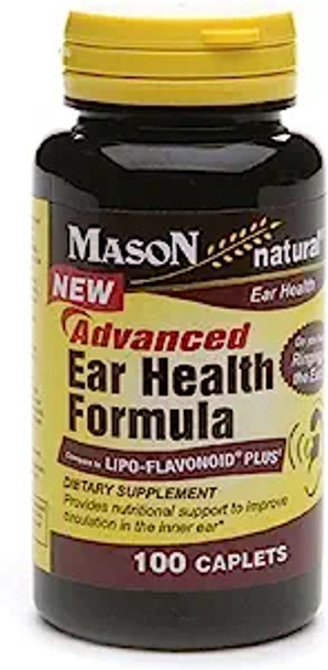 Mason Natural Advance Ear Health Formula Bioflavonoids Plus 100 Caplets Per Bottle Pack Of 3 Total 300 Caplets
