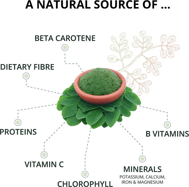 Moringa Oleifera 2000mg Vegavero® | 100% Organic | 180 Vegan Tablets | NO Additives & Non-GMO | Natural Source of Proteins, Vitamins & Minerals