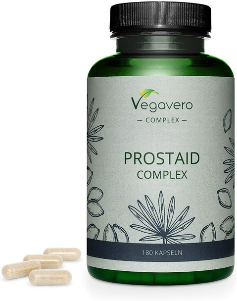 Prostate Supplement Vegavero® | Natural Support | 180 Capsules | Saw Palmetto, Pumpkin Seed & Stinging Nettle Root Extracts | Serenoa Repens with 80% Fatty Acids | Vegan | for Men
