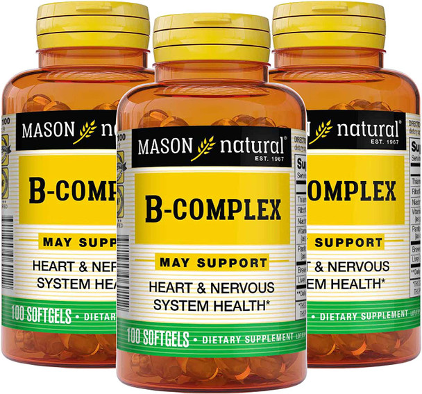 Mason Vitamins B Complex Multivitamin Softgel, 100-Count Bottles (Pack Of 3)