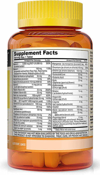 Mason Natural Super Multiple 34 Vitamins And Minerals - Complete Nutritional Support, All In One Multivitamin, Supports Overall Health, 100 Tablets