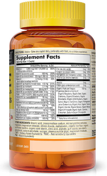 Mason Natural Megavite Multivitamin/Minerals With Fruits & Veggies - 21 Essential Nutrients, Whole Food Multivitamin, Supports Overall Health, 60 Caplets (Pack Of 3)