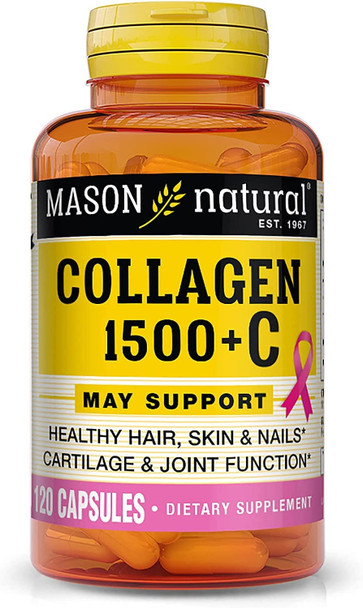 Mason Vitamins Collagen Plus Biotin & Vitamin C 1500 mg 120 Capsules per Bottle PACK of 6