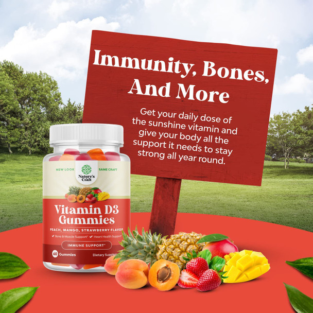 Bundle of Vitamin C Chewable Gummies & Vitamin D3 Immune Support Gummies Provides Brain Health, Boosting Focus & Memory - Vitamin D3 2000iu Immune Vitamins for Adults Helps Lowering Cholesterol Level