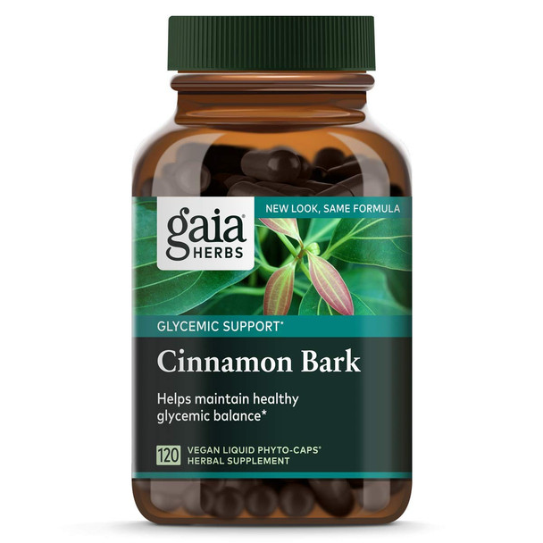 Gaia Herbs Cinnamon Bark, Vegan Liquid Capsules, 120 Count - Glycemic Balance & Normal Blood Sugar Support, Organic Cinnamon