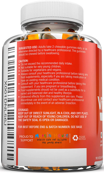 Vitamin B Complex Gummies for Adults & Kids - 90 Vegan Gummies - Vitamins B2, B3, B5, B6, B8, B9, B12, Zinc & Iodine - 3 Month Supply - Supports Energy Production