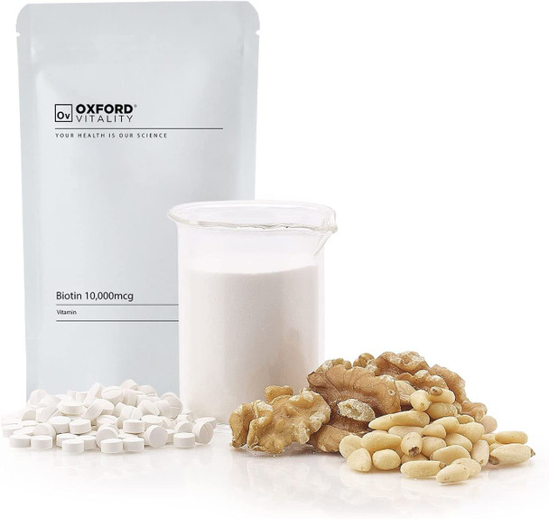 Biotin Tablets 10,000mcg | Max Strength | Skin, Hair & Metabolism Support | Vegetarian and Vegan | Oxford Vitality Biotin Tablets 10,000mcg | Max Strength | Skin, Hair & Metabolism Support | Vegetarian and Vegan | Oxford Vitality