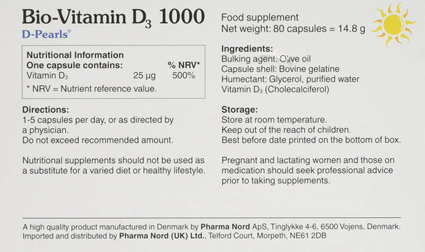 Pharma Nord Bio-Vitamin D3 800IU 20mcg 80 Capsules