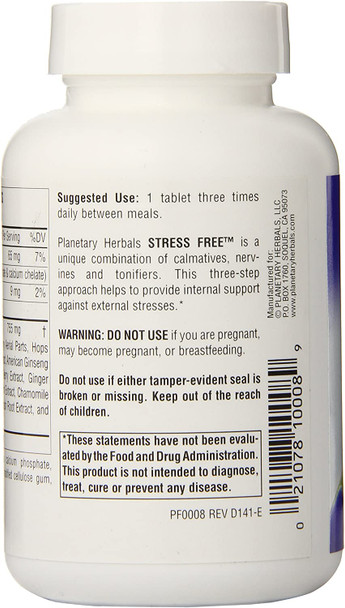 Planetary Herbals Stress Free Calm Formula Tablets, 810mg, 60 Count