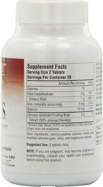 Planetary Herbals Coriolus Full Spectrum 1000mg, Powerful Cellular Immunity, 60 Tablets